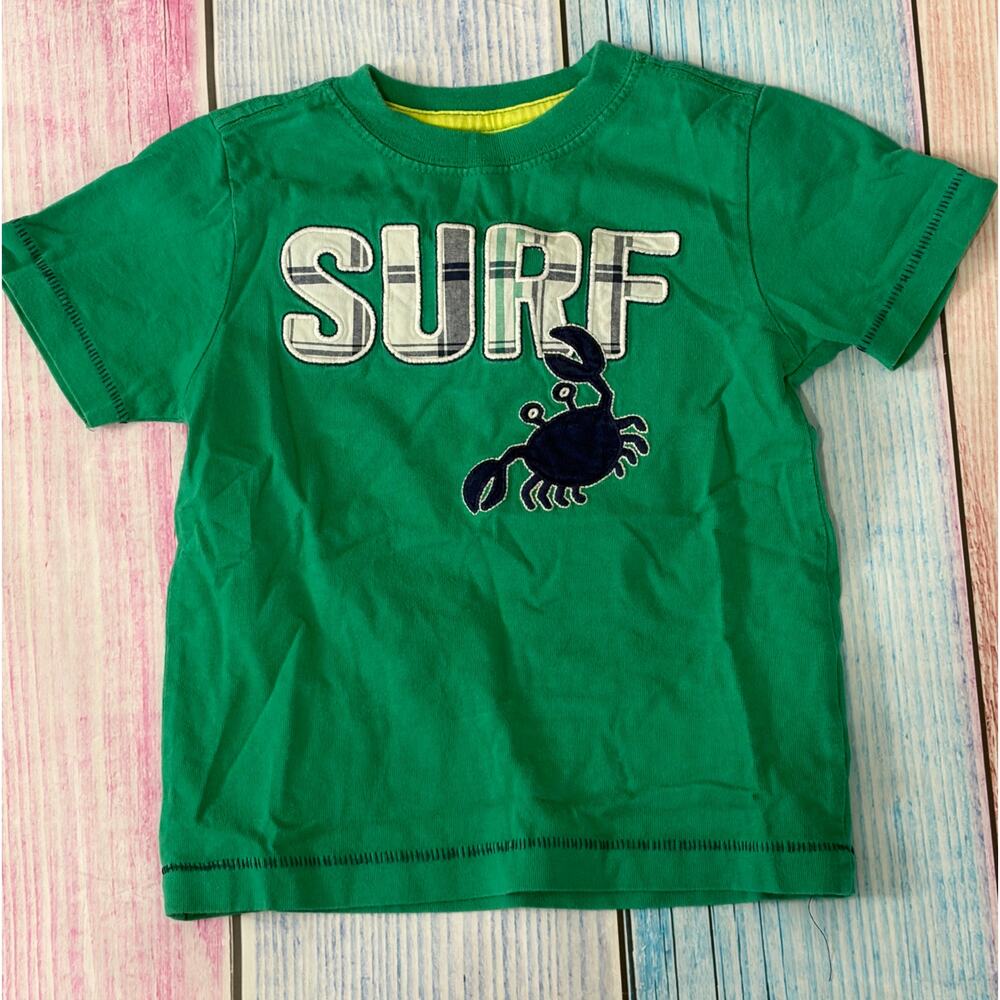Gymboree Boys 18-24M Green Surf T-Shirt Beach Summer Graphic Tee